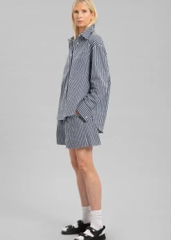 The Frankie Shop Lui Cotton Shirt Navy Stripe Online