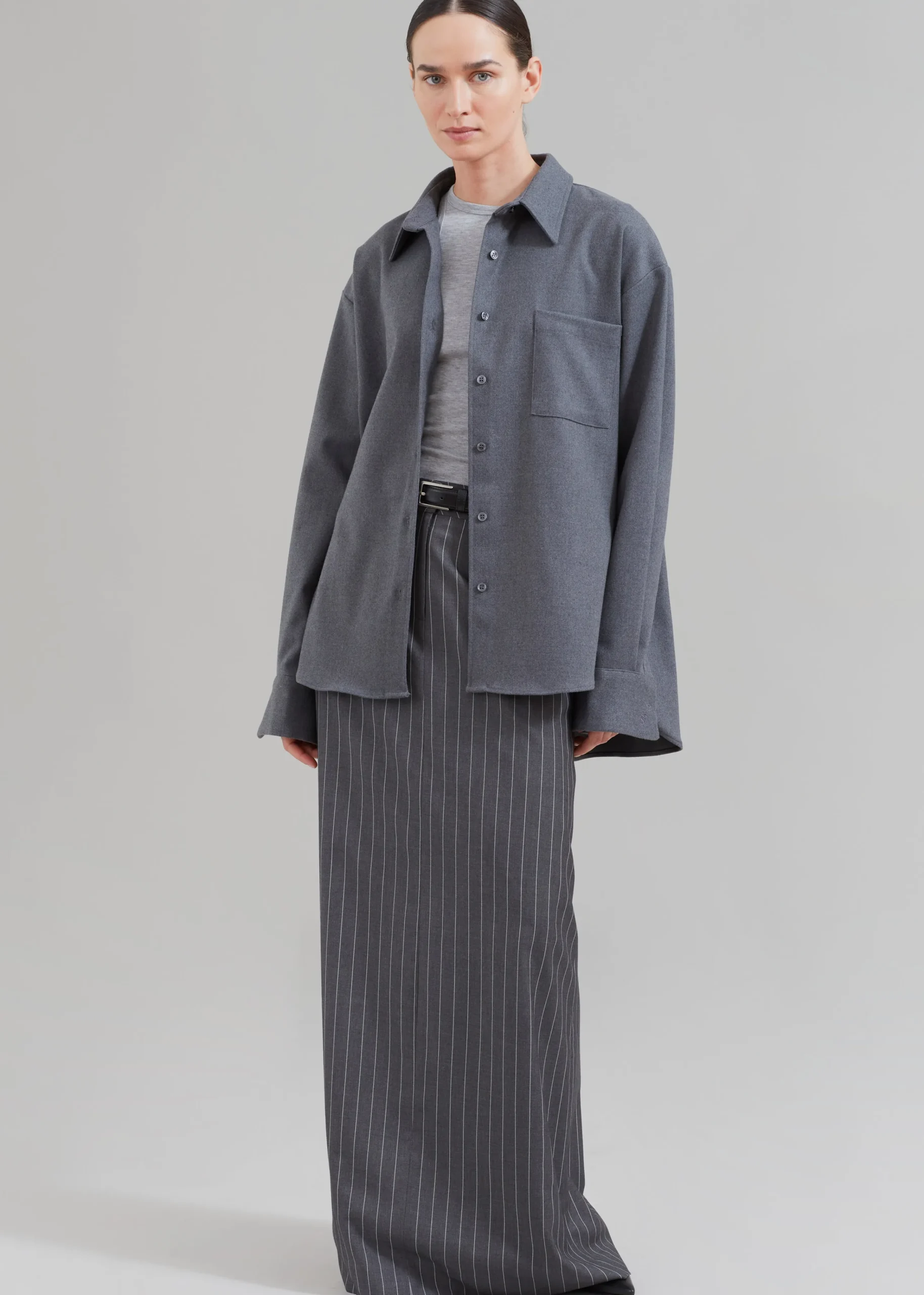 The Frankie Shop Lui Midweight Shirt Grey Online