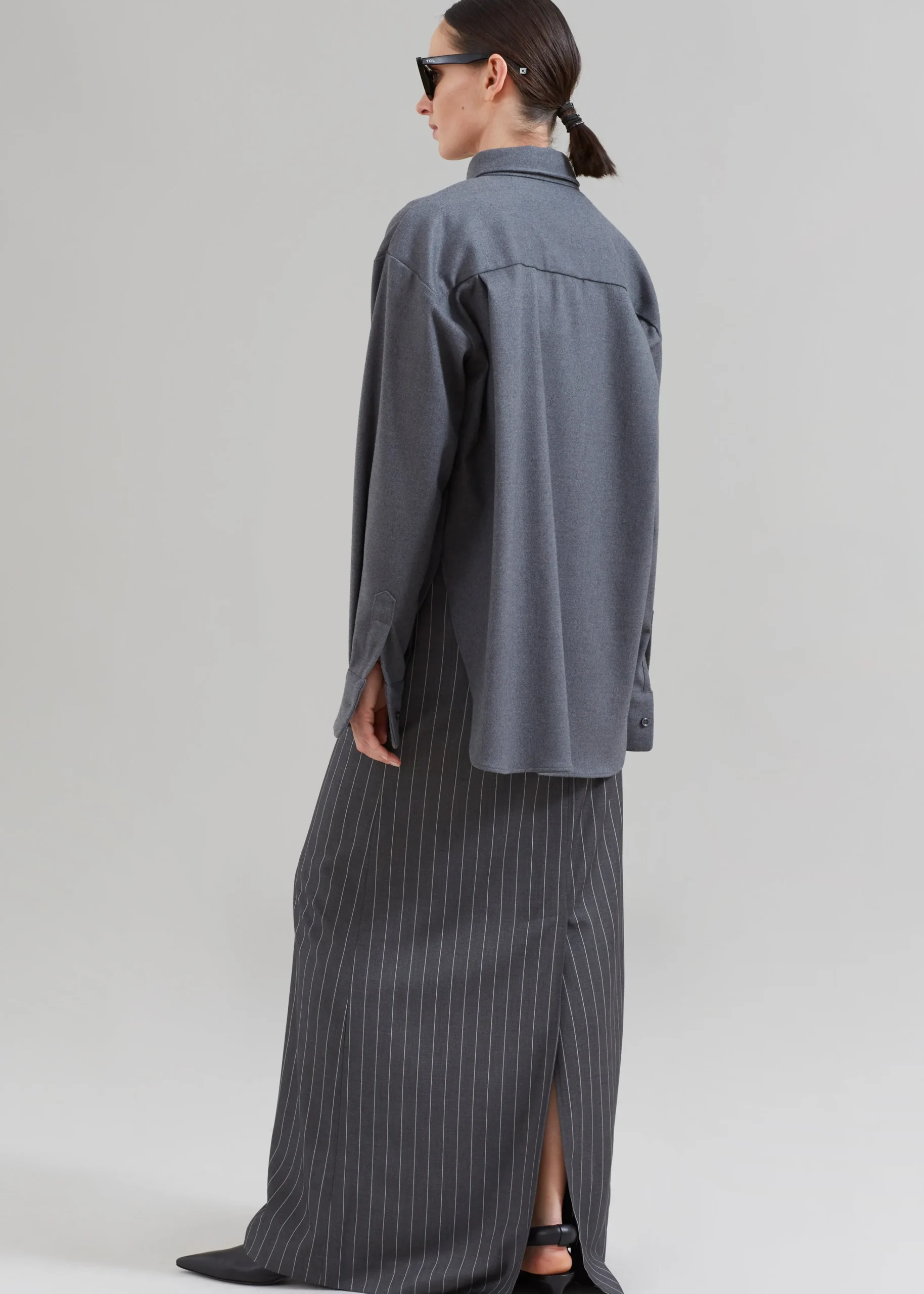 The Frankie Shop Lui Midweight Shirt Grey Online