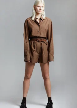 The Frankie Shop Lui Organic Cotton Boxer Short Chocolate Best