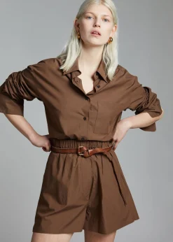 The Frankie Shop Lui Organic Cotton Boxer Short Chocolate Best