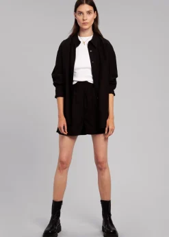 The Frankie Shop Lui Organic Cotton Boxer Short Black Discount