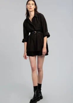 The Frankie Shop Lui Organic Cotton Shirt Black Best