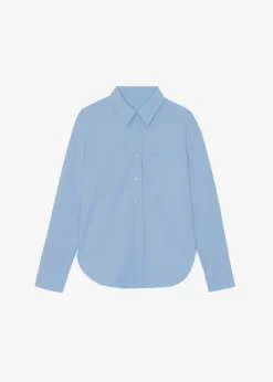 The Frankie Shop Lui Organic Cotton Shirt Blue Best