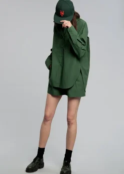 The Frankie Shop Lui Organic Cotton Shirt Hunter Green Best