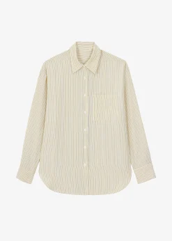 The Frankie Shop Lui Oxford Shirt Pale Yellow/Black Stripe