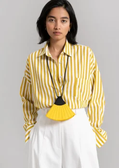The Frankie Shop Lui Stripe Shirt Gold Yellow Outlet