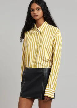 The Frankie Shop Lui Stripe Shirt Gold Yellow Outlet