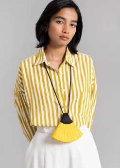 The Frankie Shop Lui Stripe Shirt Gold Yellow Outlet