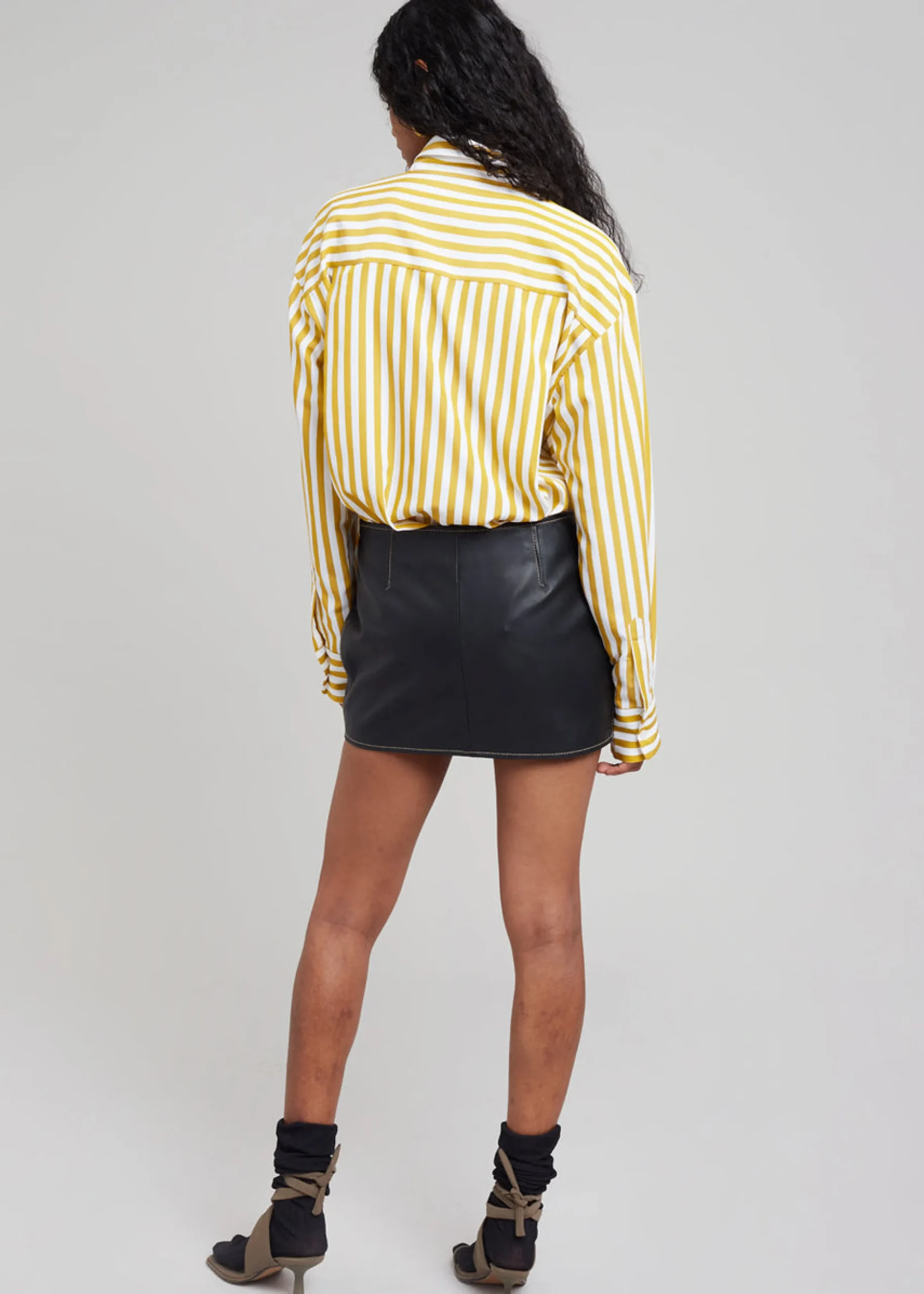 The Frankie Shop Lui Stripe Shirt Gold Yellow Outlet