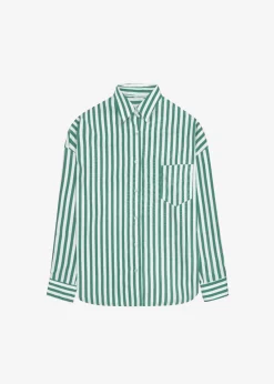 The Frankie Shop Lui Stripe Shirt Green Hot