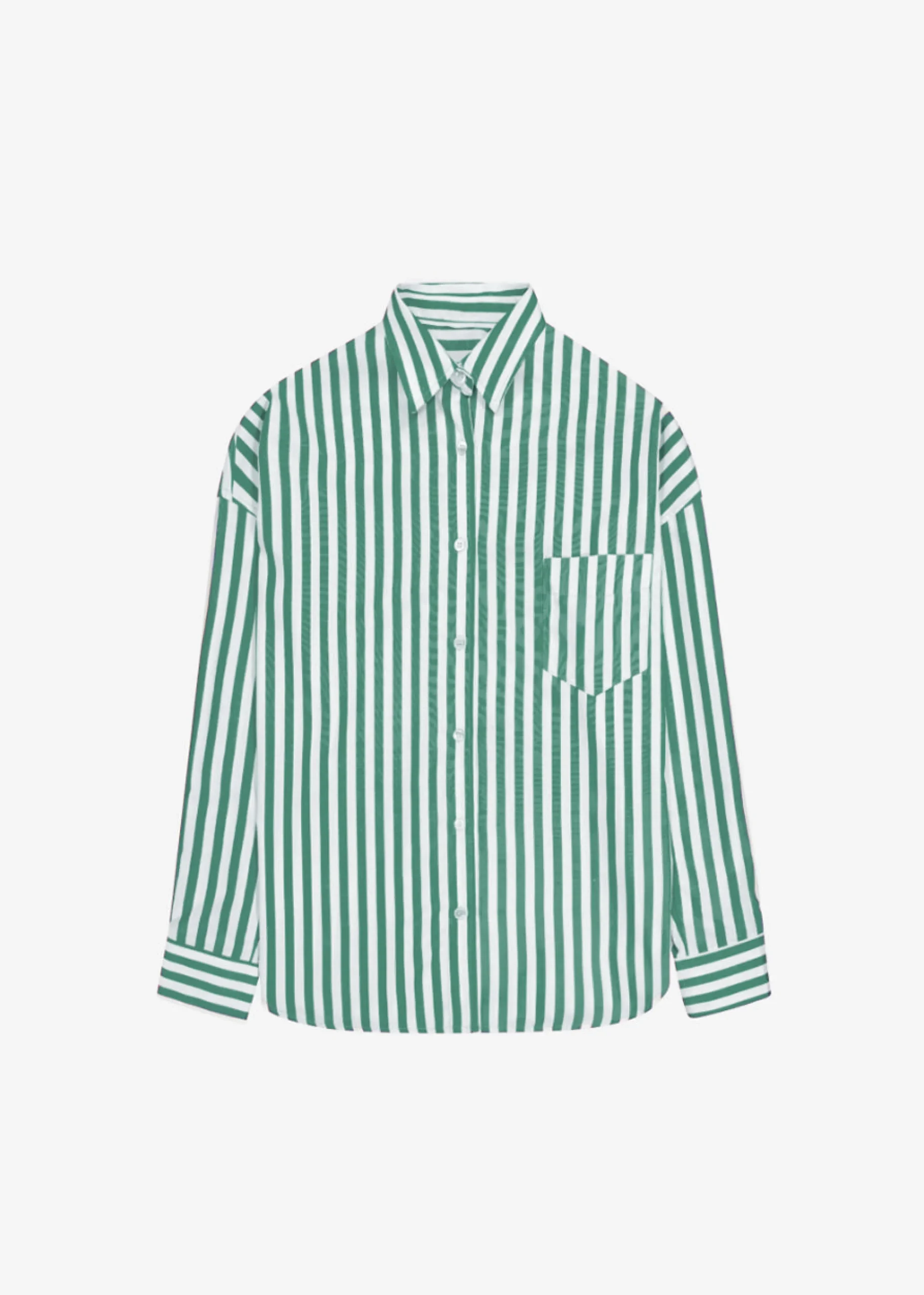 The Frankie Shop Lui Stripe Shirt Green Hot