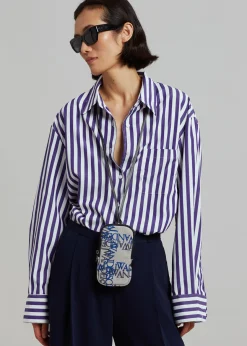 The Frankie Shop Lui Stripe Shirt Deep Blue Hot