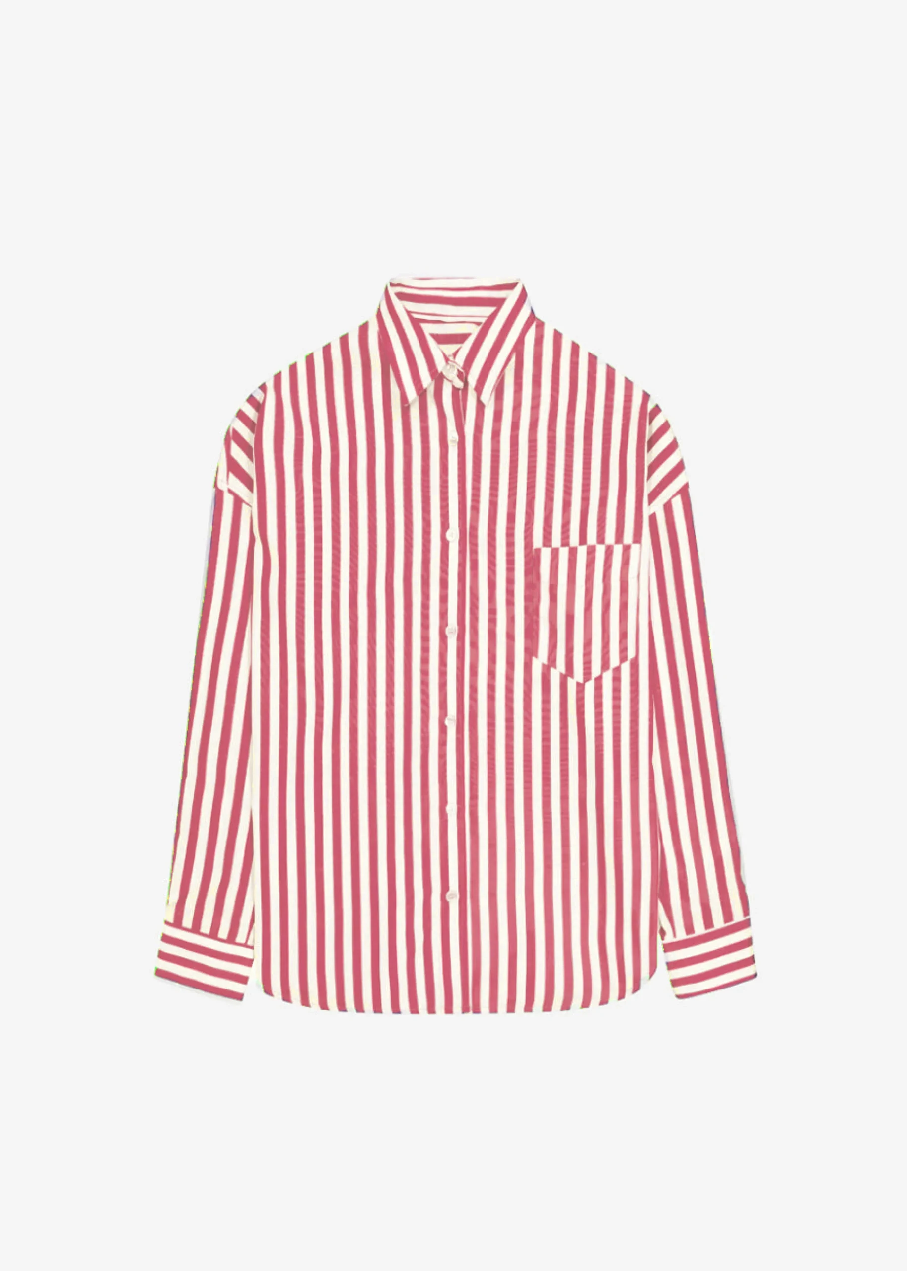The Frankie Shop Lui Stripe Shirt Red Clearance