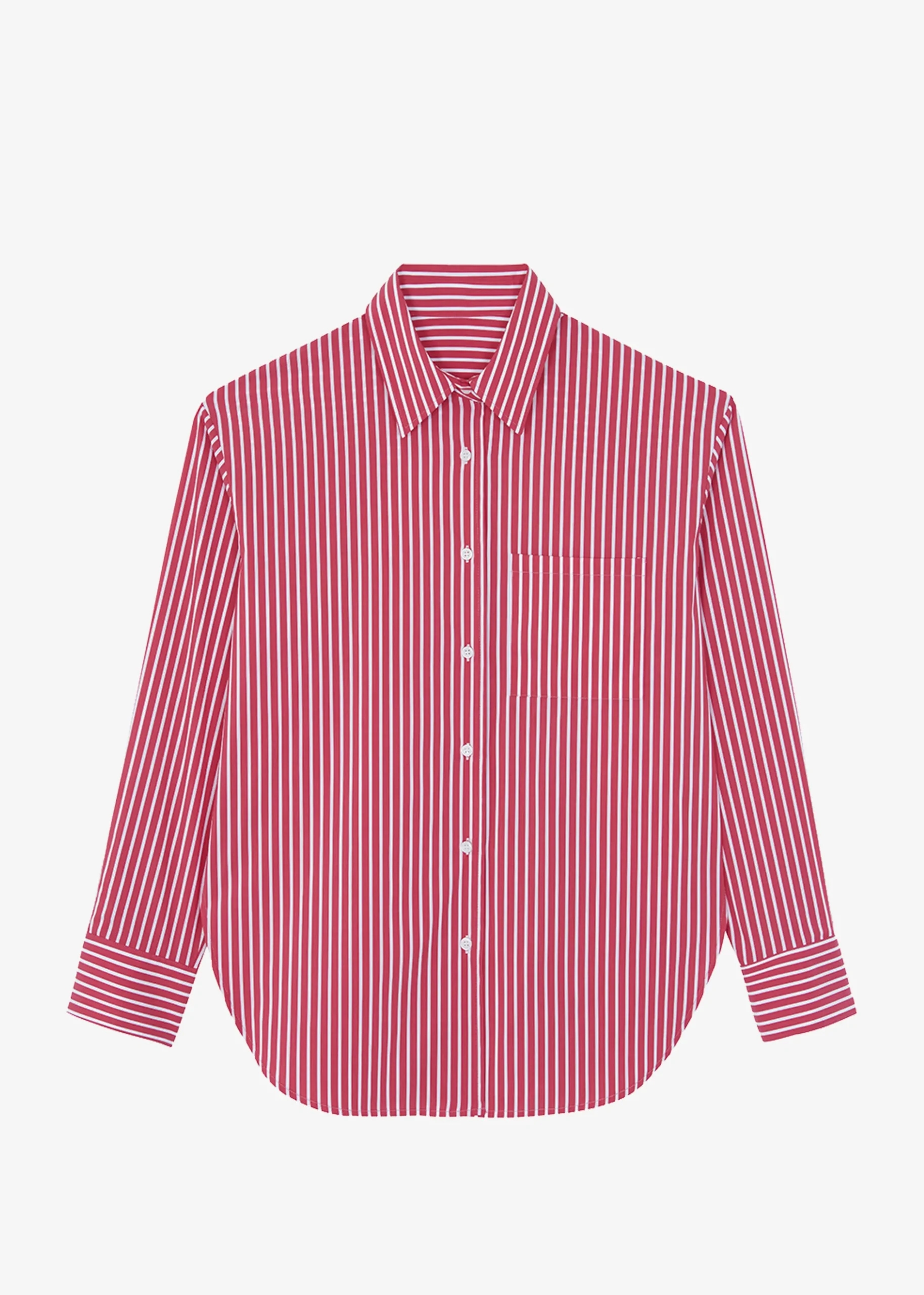 The Frankie Shop Lui Thin Stripe Shirt Red Stripe Outlet