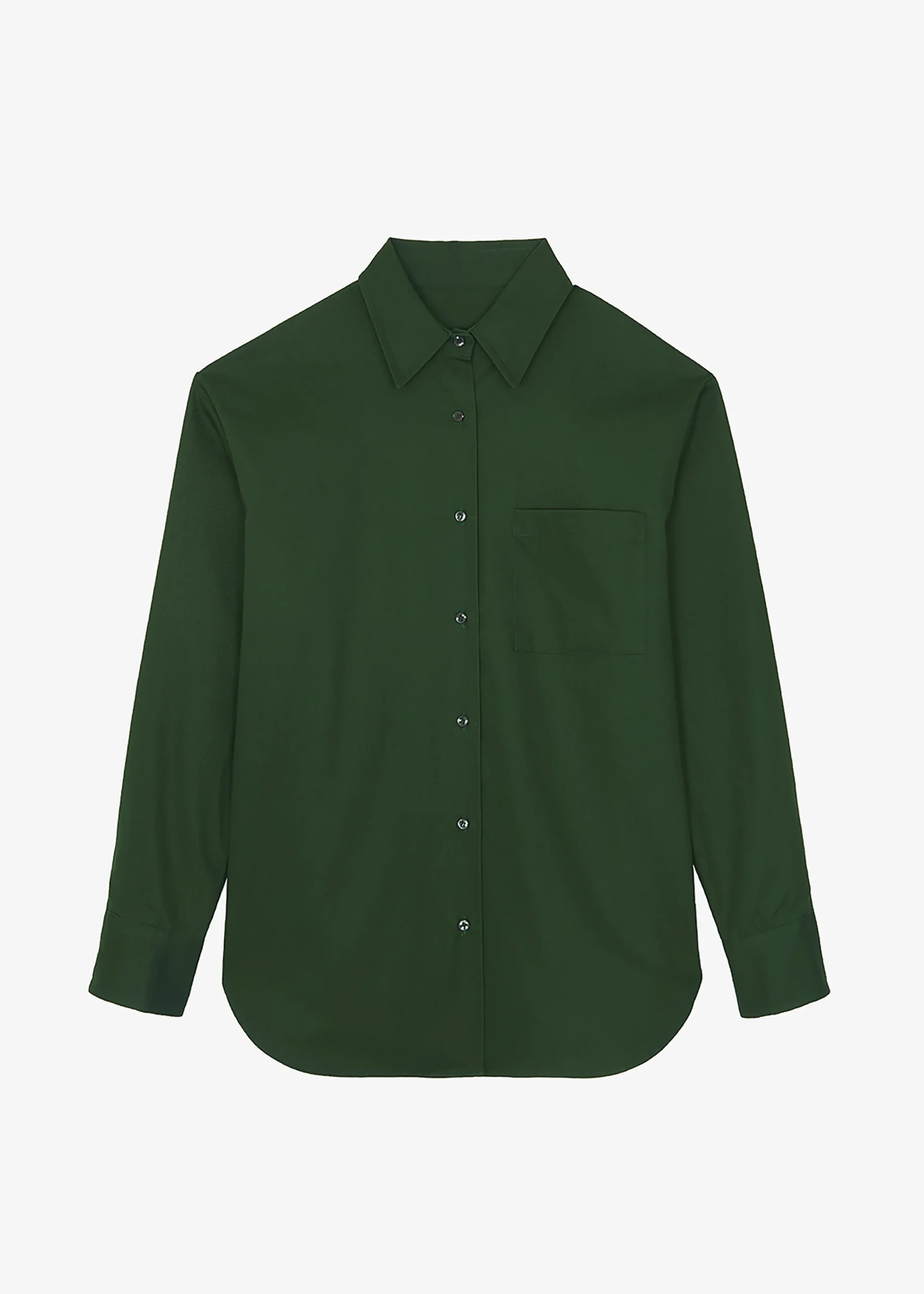 The Frankie Shop Lui Twill Overshirt Forest Green Discount