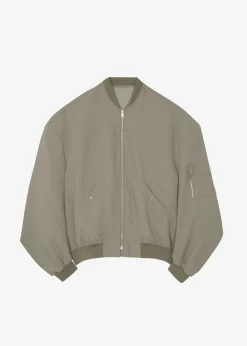 The Frankie Shop Lumi Bomber Jacket Dark Olive Clearance