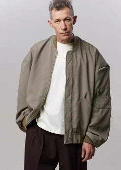 The Frankie Shop Lumi Bomber Jacket Dark Olive Clearance
