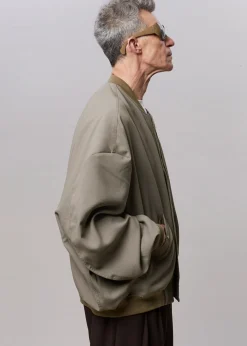 The Frankie Shop Lumi Bomber Jacket Dark Olive Clearance