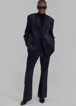 The Frankie Shop Lydian Corduroy Blazer Navy