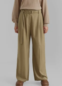 The Frankie Shop Lyxe Belted Pants Taupe Hot
