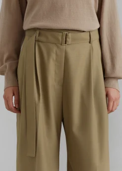 The Frankie Shop Lyxe Belted Pants Taupe Hot