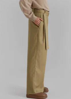 The Frankie Shop Lyxe Belted Pants Taupe Hot