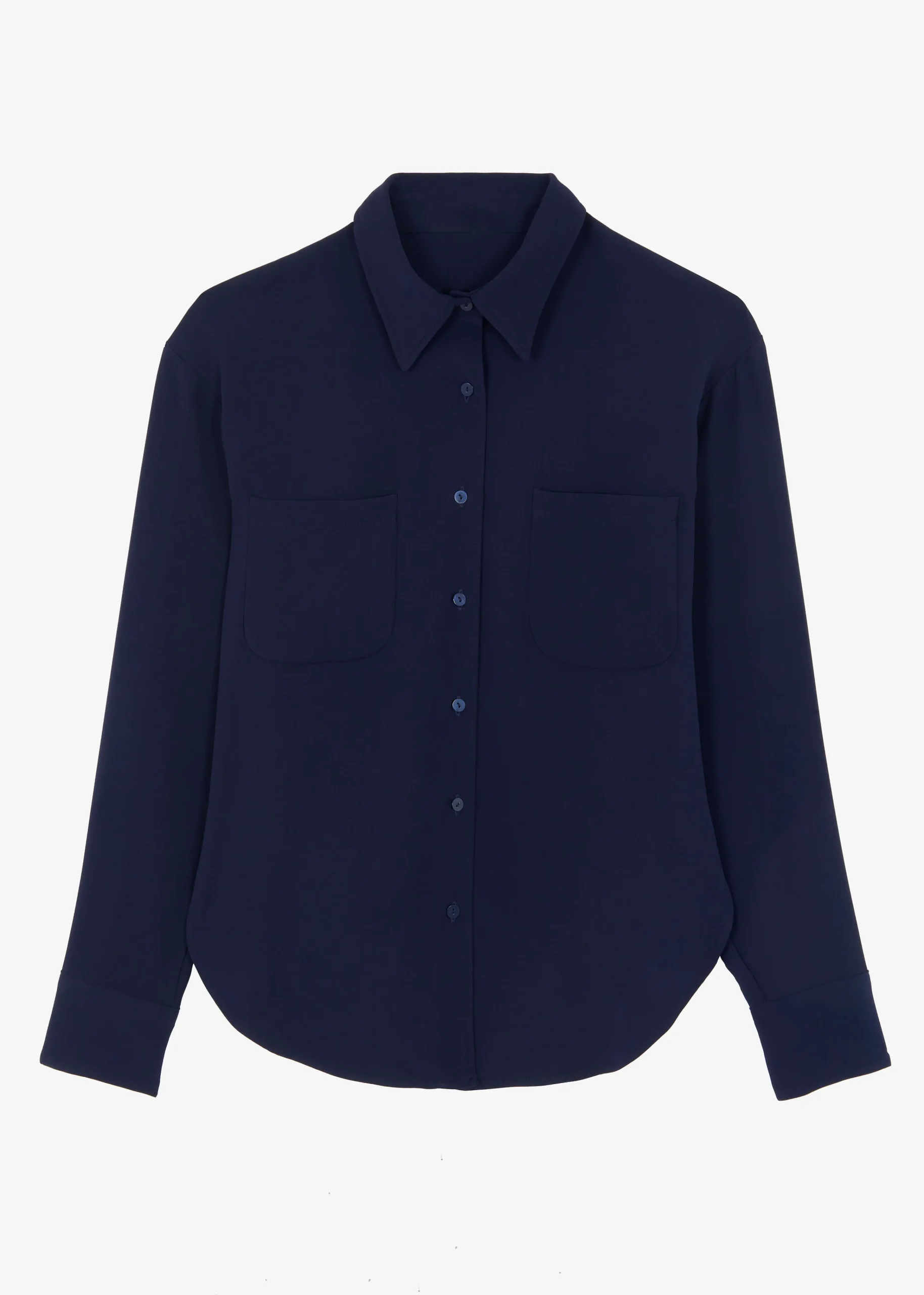 The Frankie Shop Macie Pocket Shirt Navy Outlet