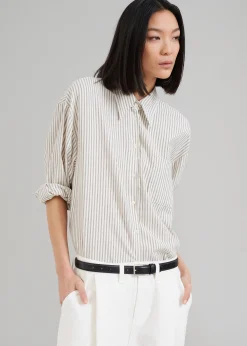 The Frankie Shop Madelen Shirt Charcoal Stripe