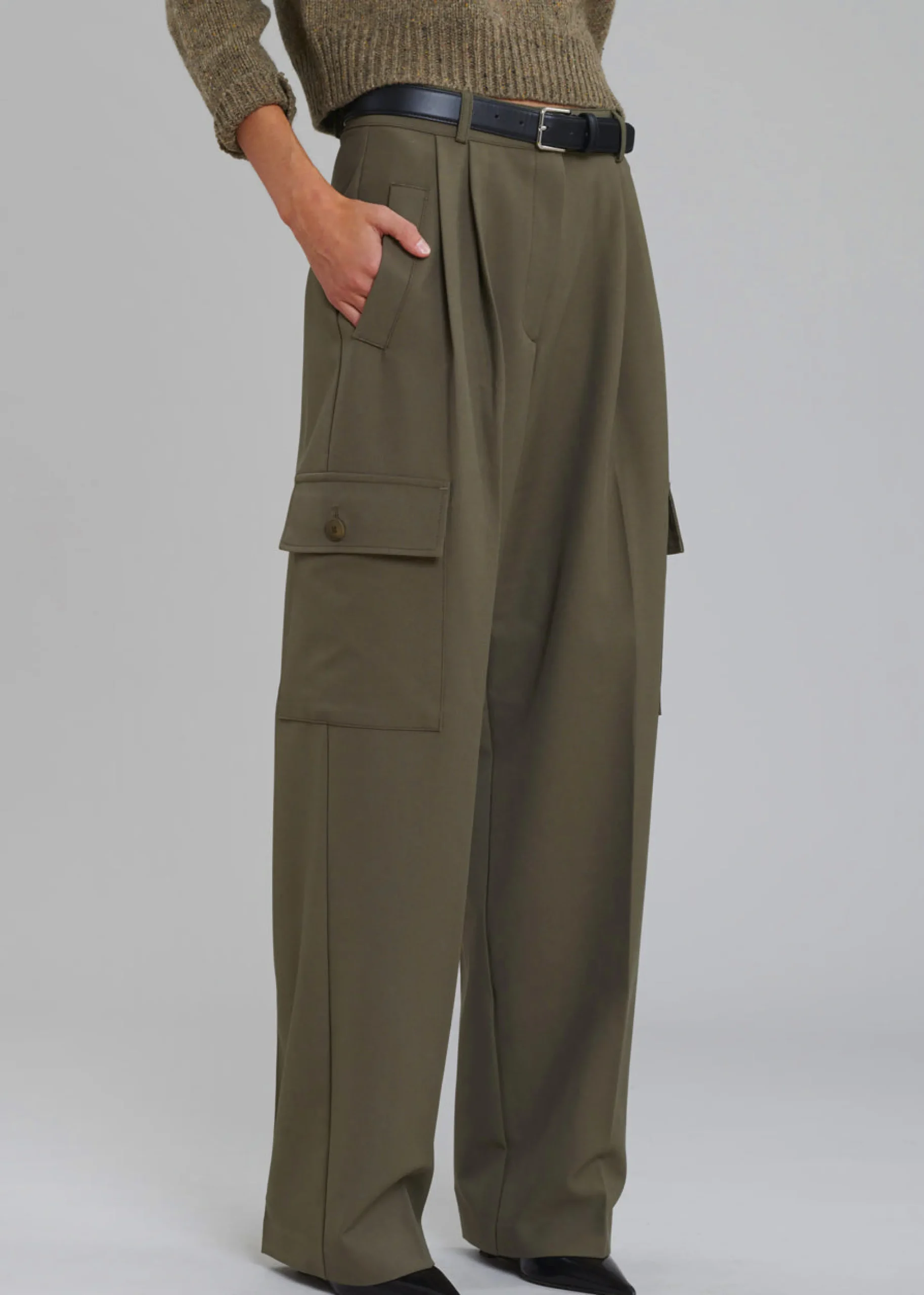 The Frankie Shop Maesa Cargo Pants Olive Best