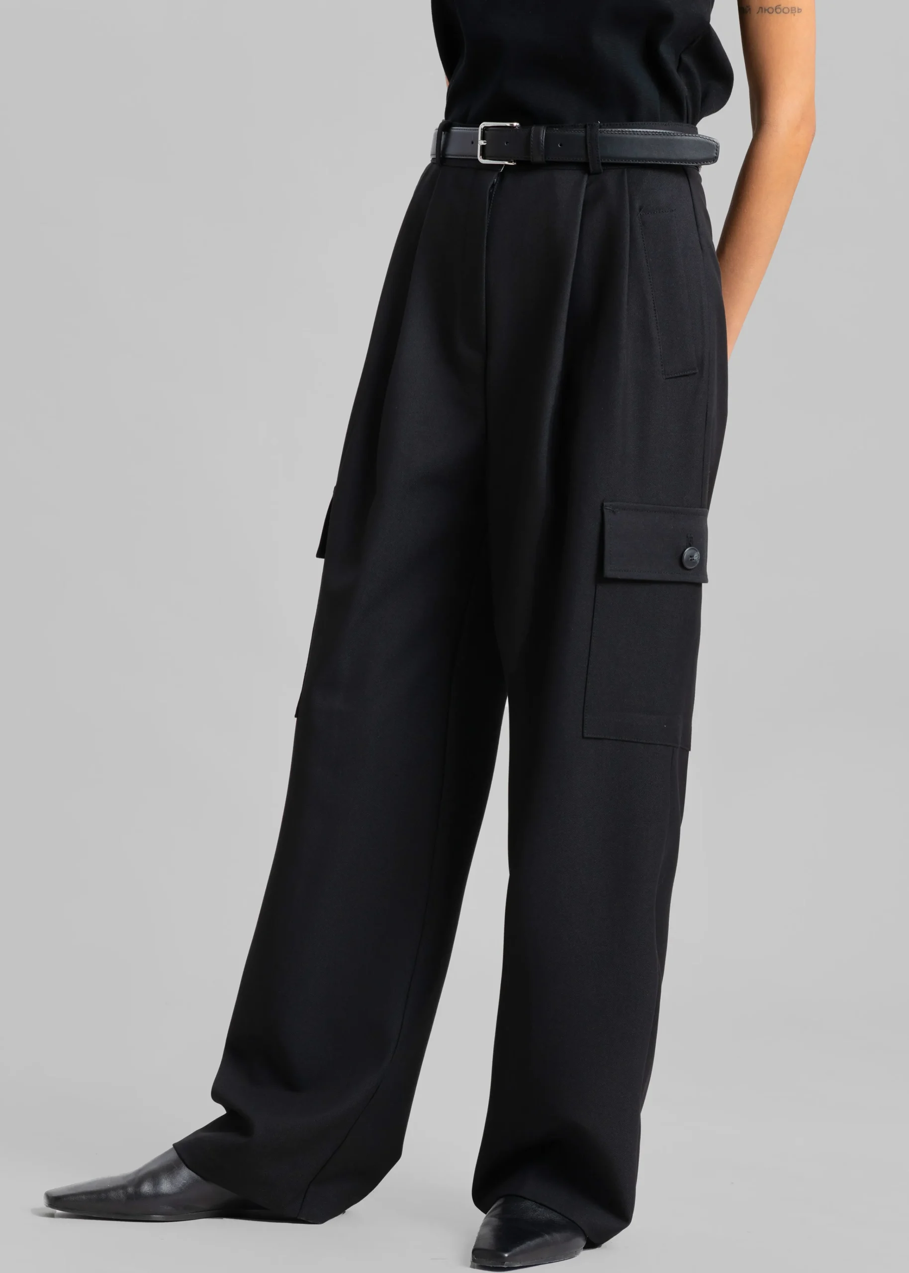 The Frankie Shop Maesa Cargo Pants Black Hot