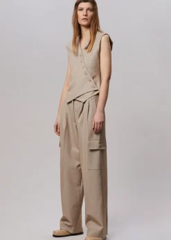 The Frankie Shop Maesa Cargo Pants Taupe Melange Hot