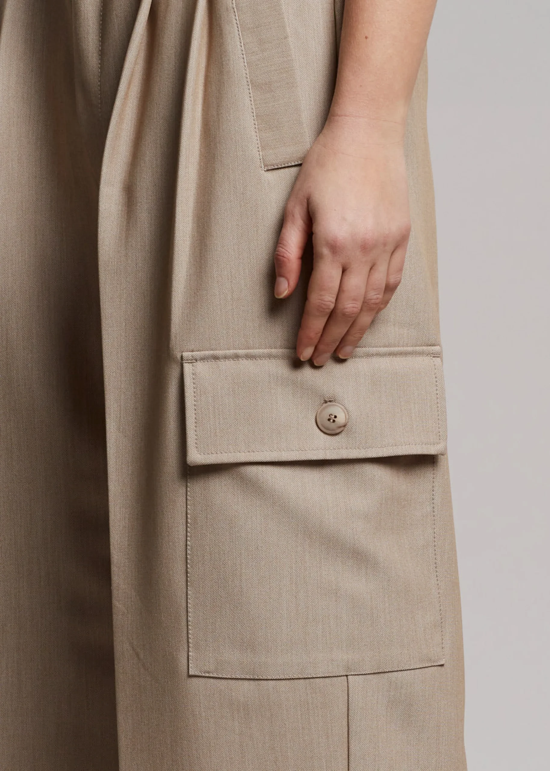 The Frankie Shop Maesa Cargo Pants Taupe Melange Hot