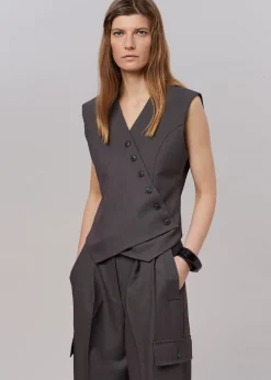 The Frankie Shop Maesa Cross Vest Charcoal Best