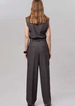 The Frankie Shop Maesa Cross Vest Charcoal Best