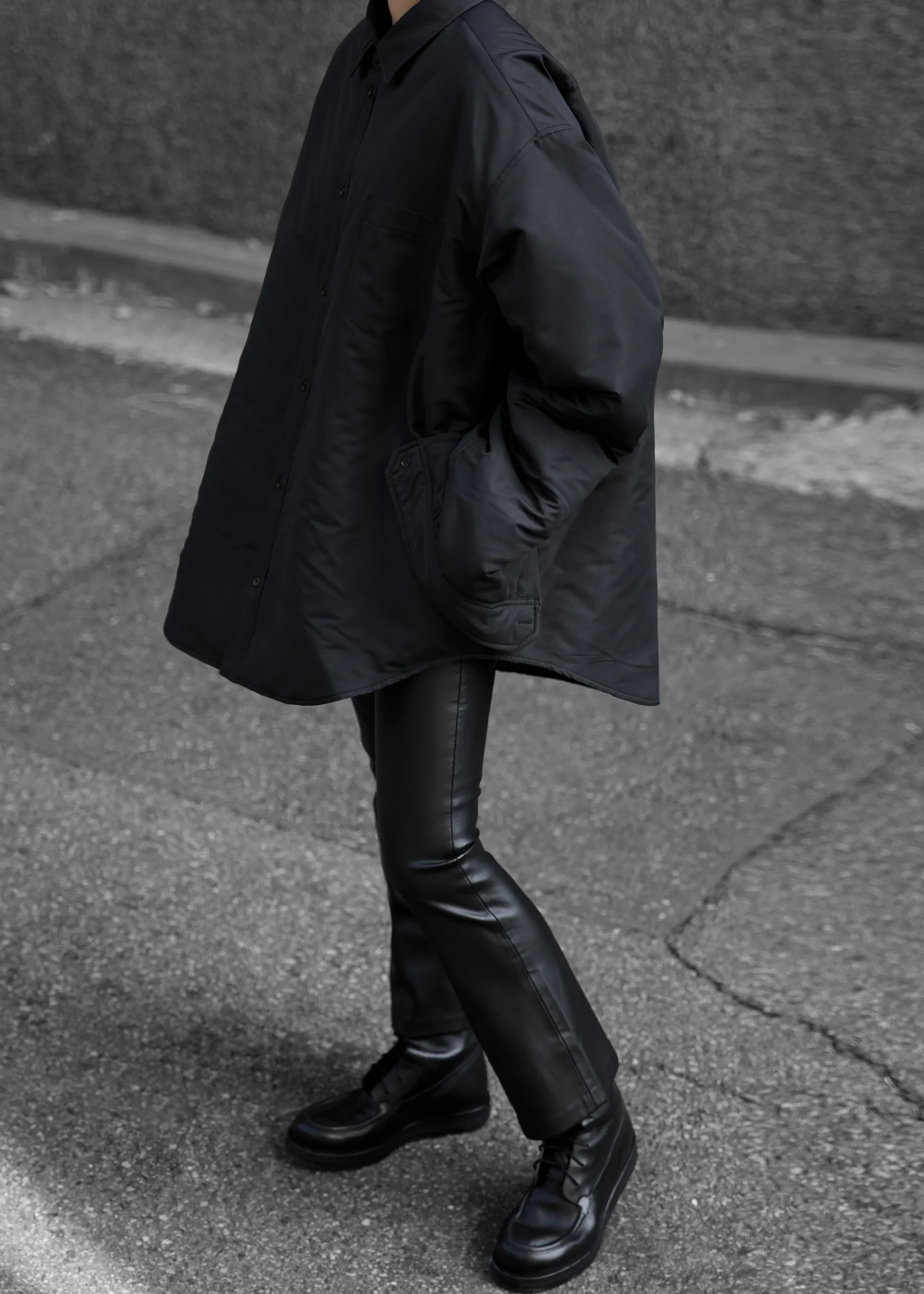 The Frankie Shop Maine Padded Shirt Jacket Black Best