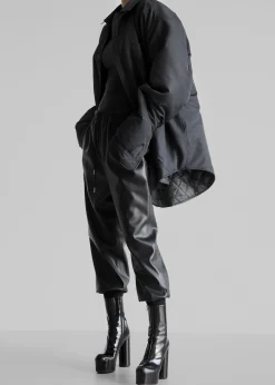 The Frankie Shop Maine Padded Shirt Jacket Black Best