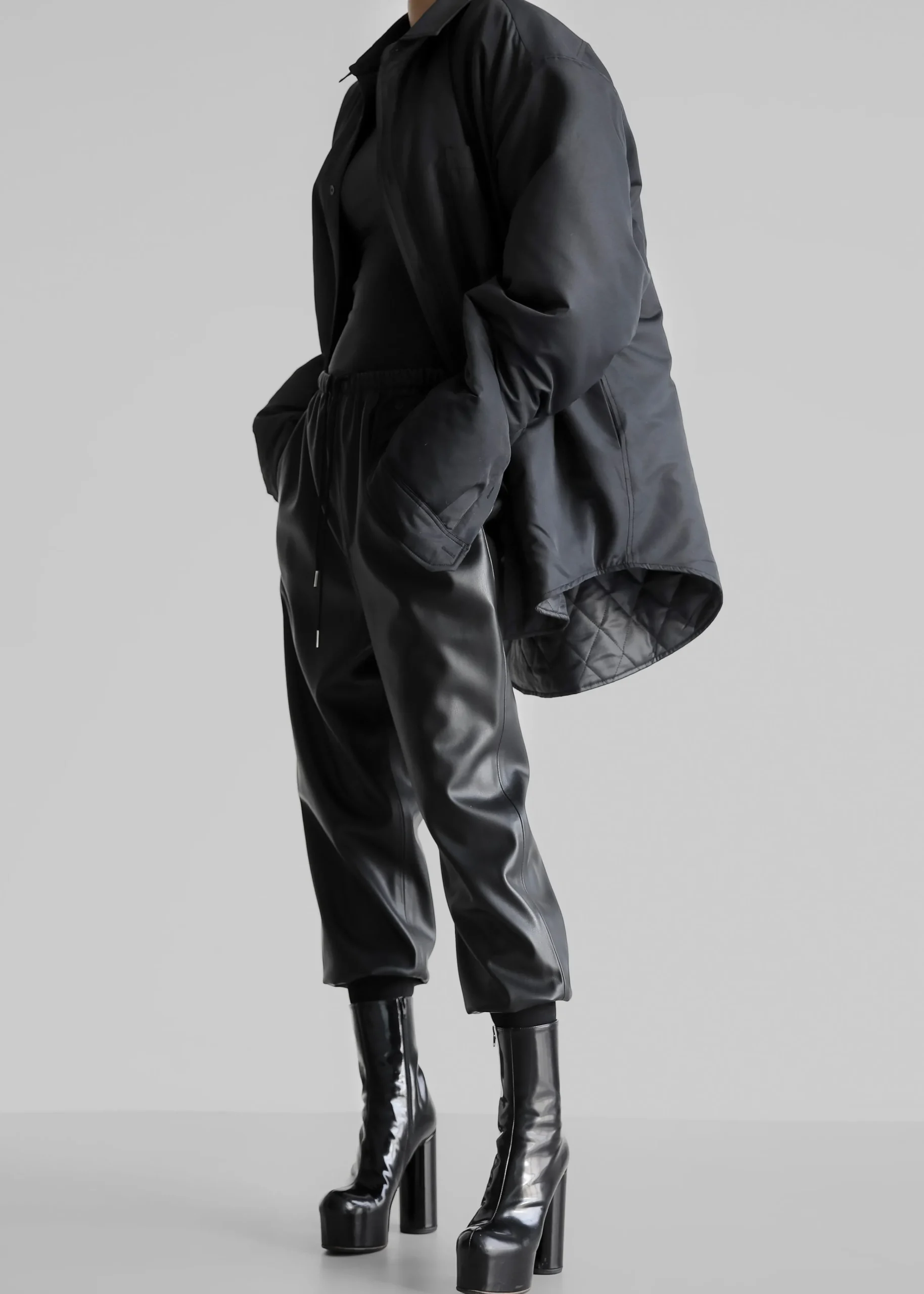 The Frankie Shop Maine Padded Shirt Jacket Black Best