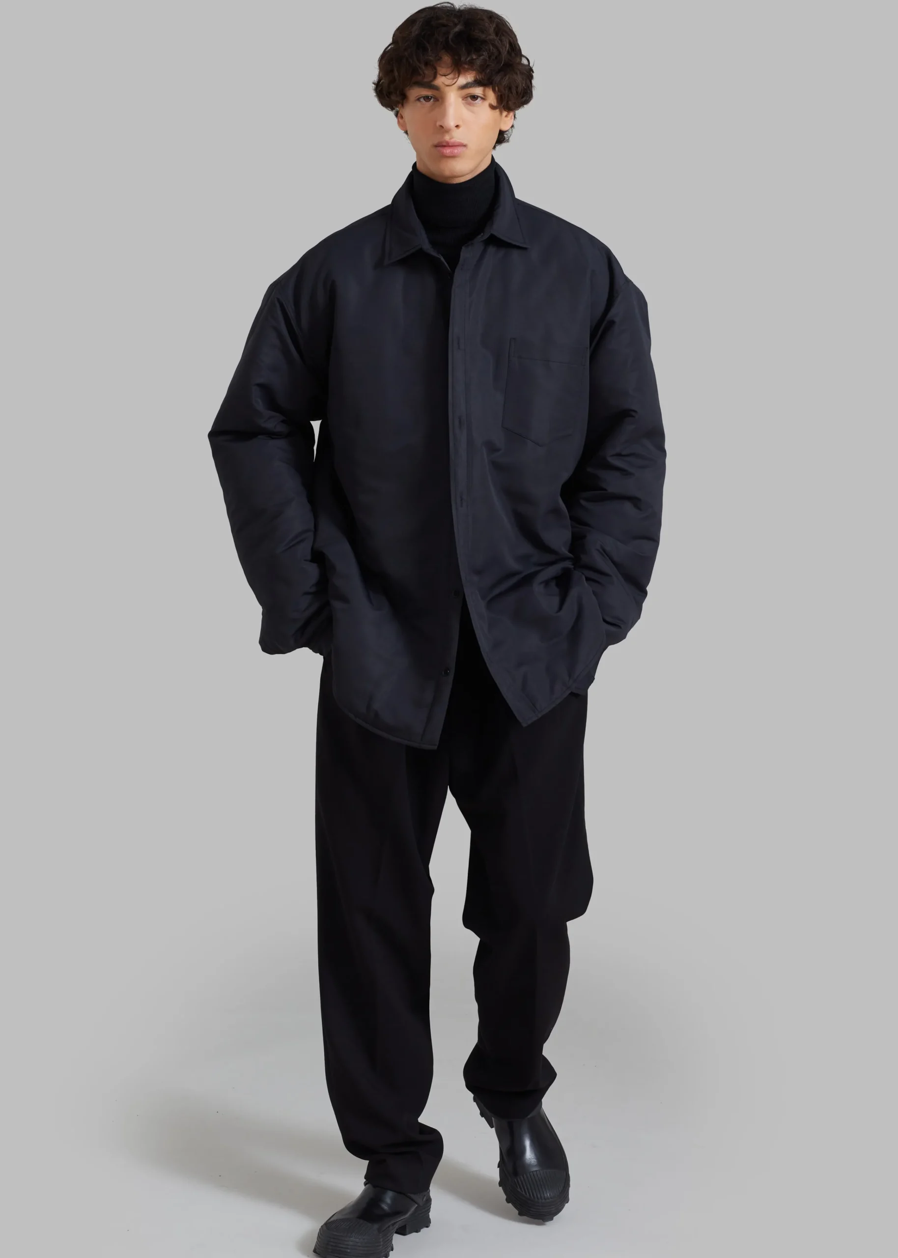 The Frankie Shop Maine Padded Shirt Jacket Black Best