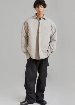 The Frankie Shop Maine Padded Shirt Jacket Beige Outlet
