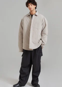 The Frankie Shop Maine Padded Shirt Jacket Beige Outlet