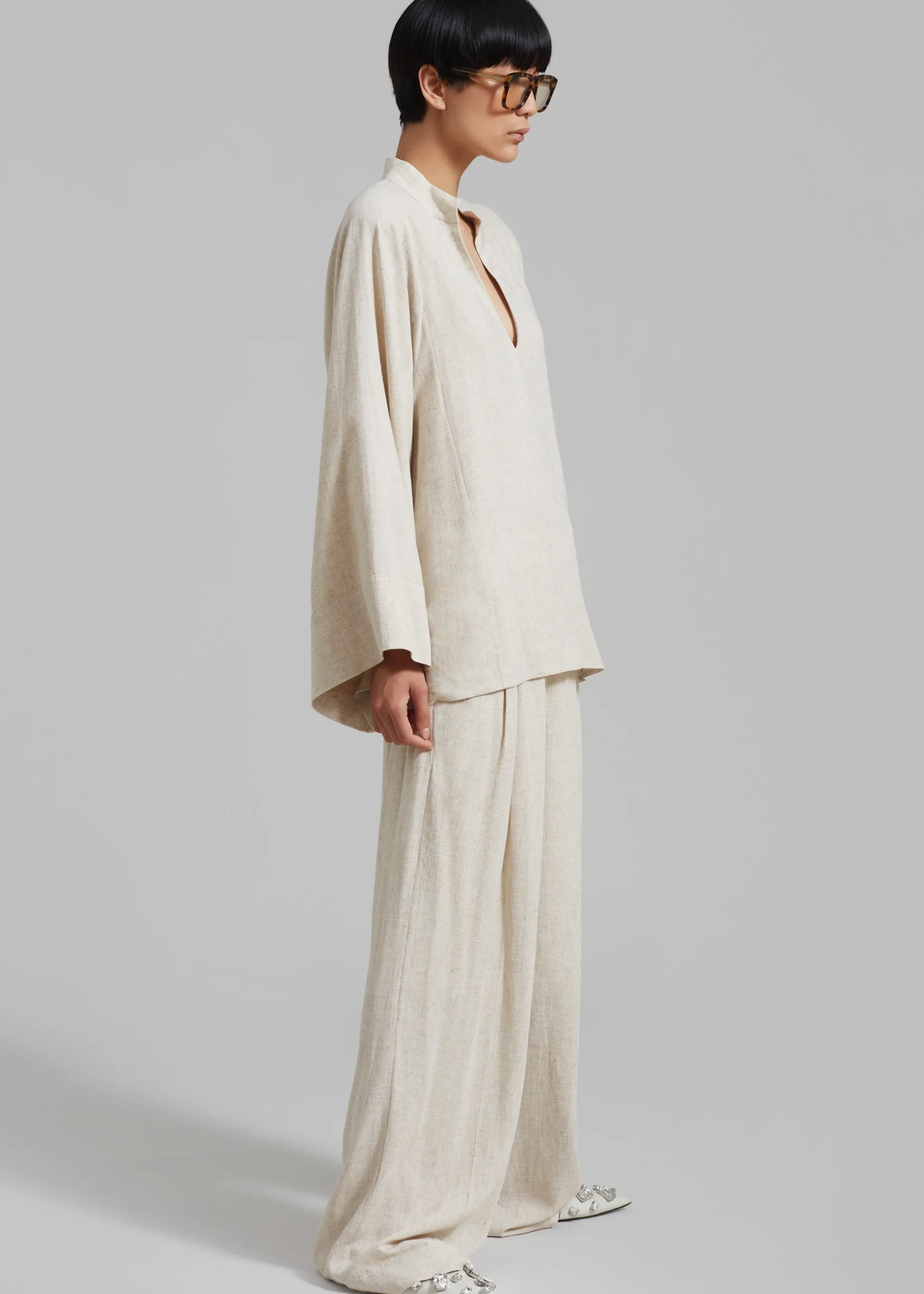 The Frankie Shop Malene Birger Lomaria Blouse Undyed Discount