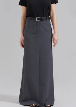 The Frankie Shop Malvo Long Pencil Skirt Charcoal Online