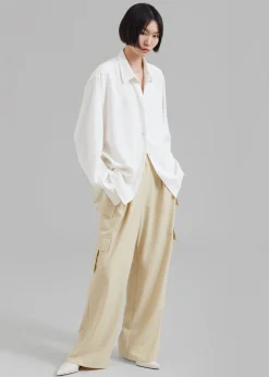 The Frankie Shop Manye Fluid Cargo Pants Beige Sale