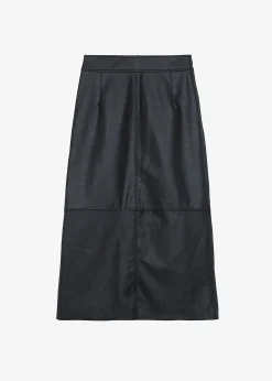 The Frankie Shop Manyne Faux Leather Pencil Skirt Black New