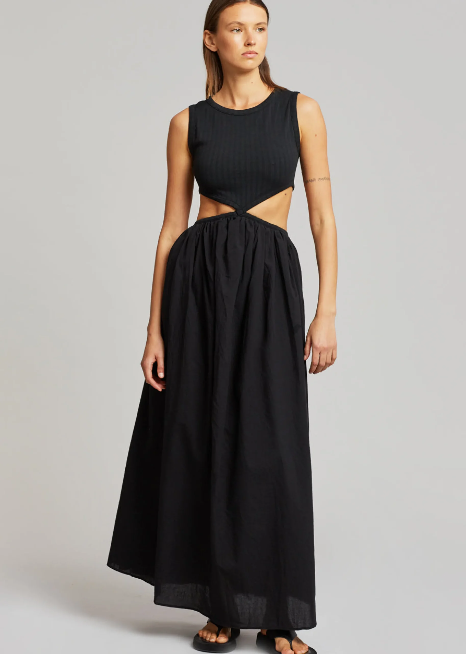 The Frankie Shop Mara Cut Out Maxi Dress Black Sale