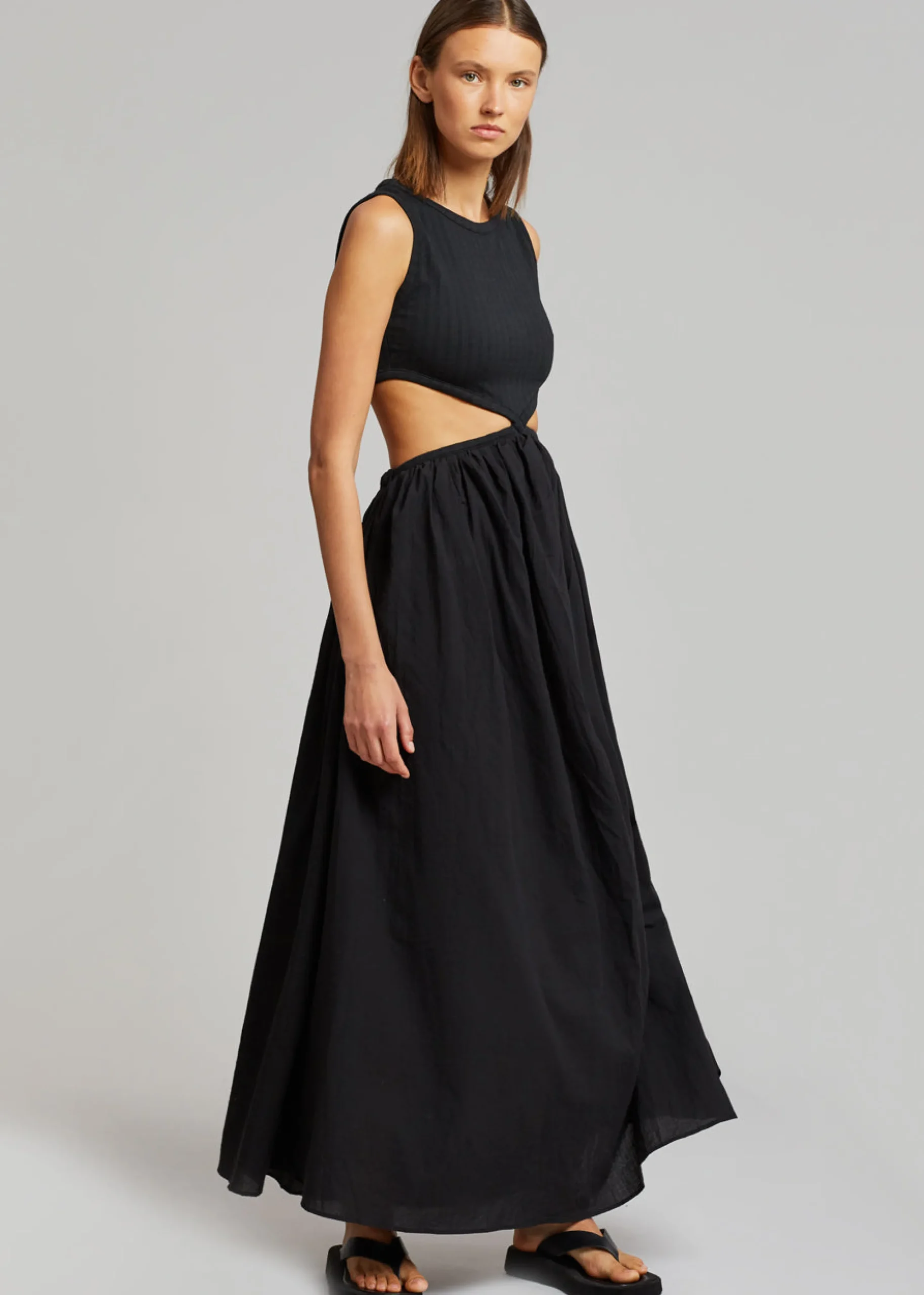 The Frankie Shop Mara Cut Out Maxi Dress Black Sale