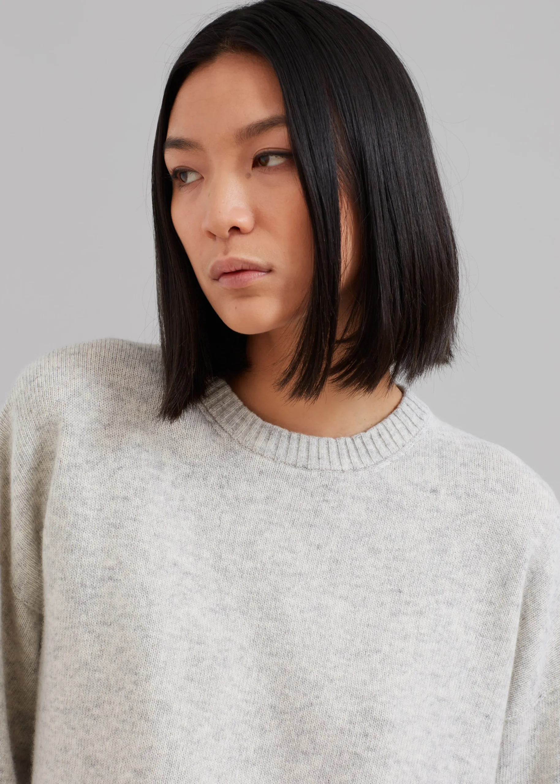 The Frankie Shop Marlan Rolled Edge Sweater Grey Sale