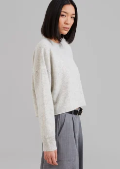 The Frankie Shop Marlan Rolled Edge Sweater Grey Sale