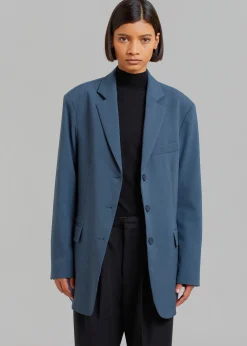 The Frankie Shop Marquesa Blazer Slate Grey New